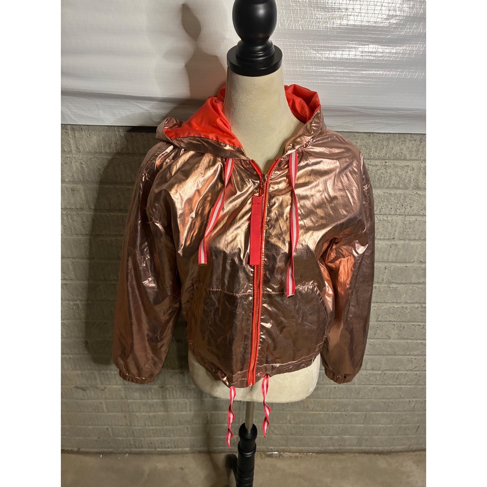 Ashley Sunrise Collection by 26 International Gold Pink Metallic Bomber Jacket M